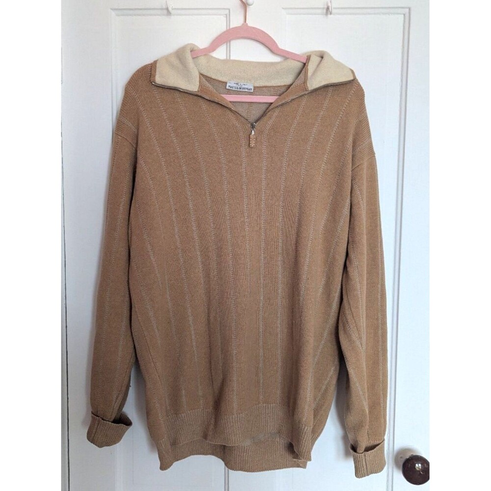Maus & Hoffman Woll & Cashmere Vintage 1/4 Zip Sweater Made in Italy XL